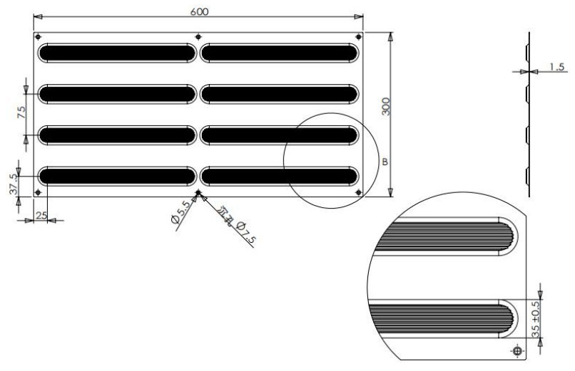 Details of Stainless Steel Directional Tactile Etched Mat